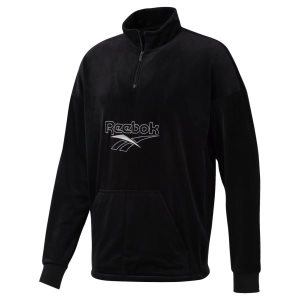 Reebok Classic Vector Velour Half-Zip Sweatshirt Herren - Schwarz - DE 278-JPF